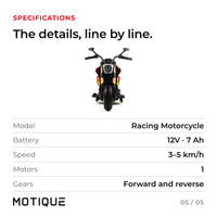 Moto de carreras 12V · 2-5 años — foto 6