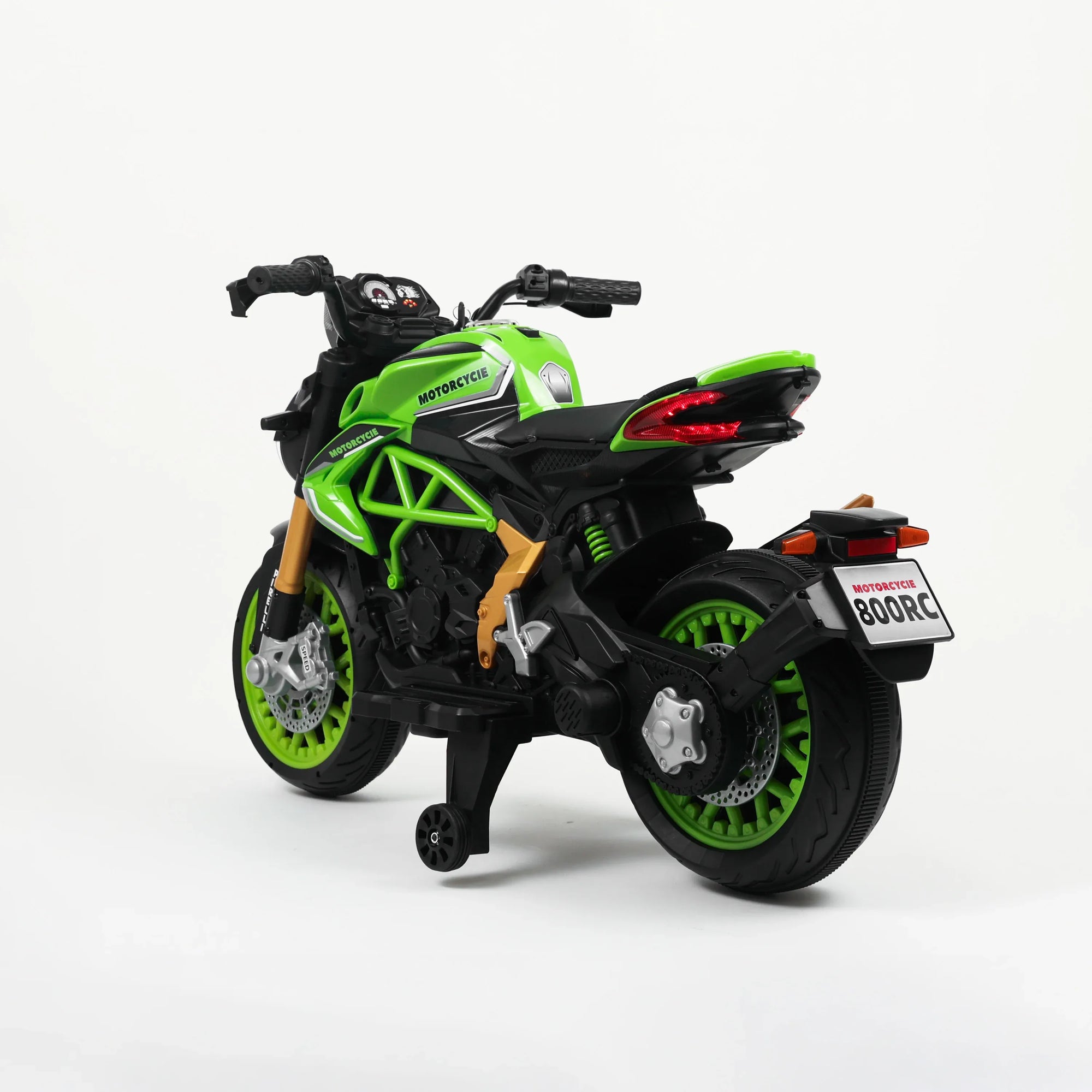 Elektrisches Mehrspur-Motorrad für Kinder – Rückansicht