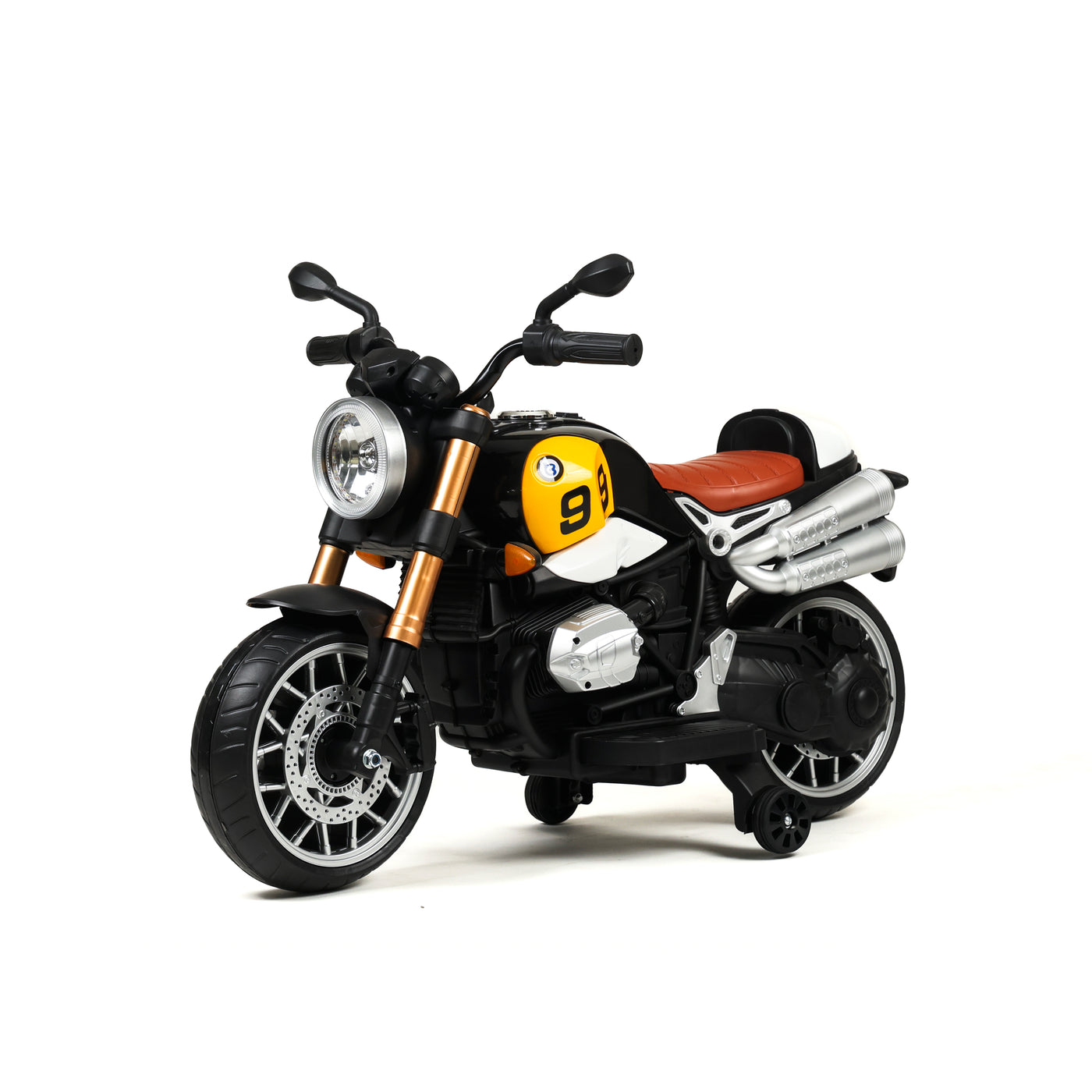 Elektrisches Scrambler-Motorrad für Kinder – Seitenansicht