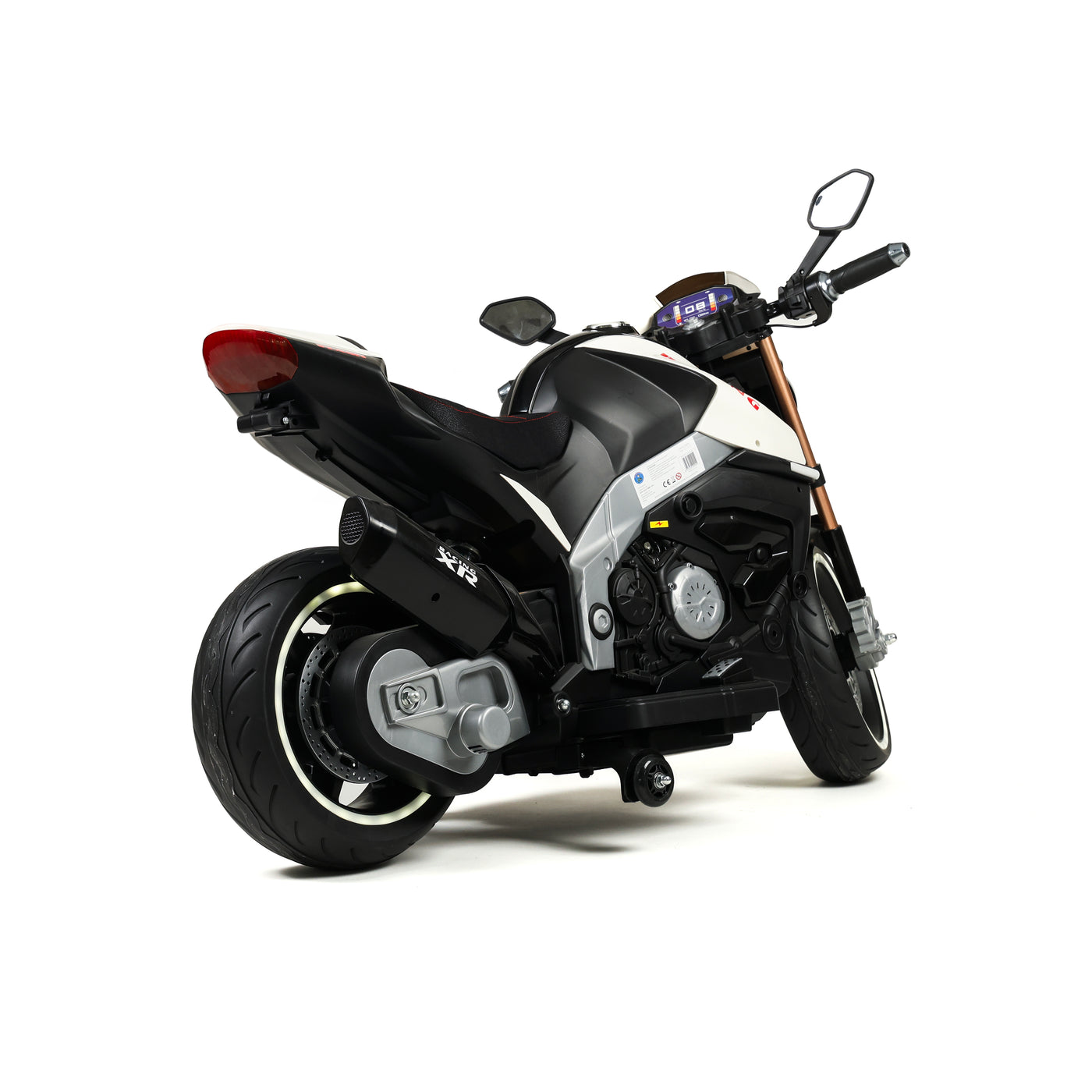 Children's electric racing motorbike - rear view