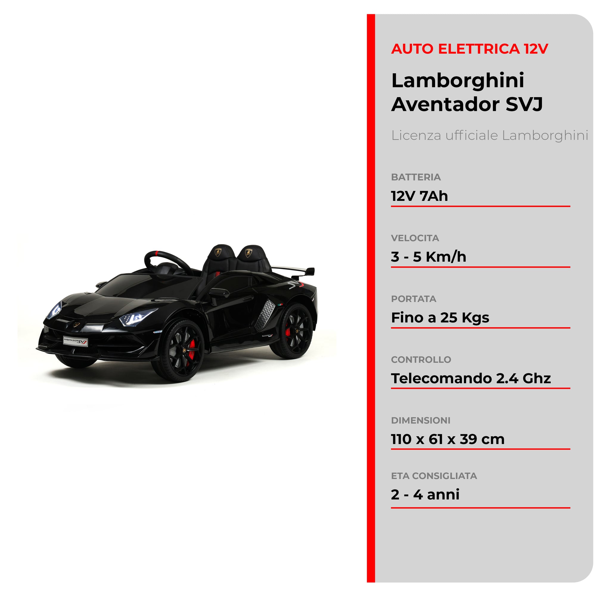 Lamborghini Aventador 12V · 2-5 ans