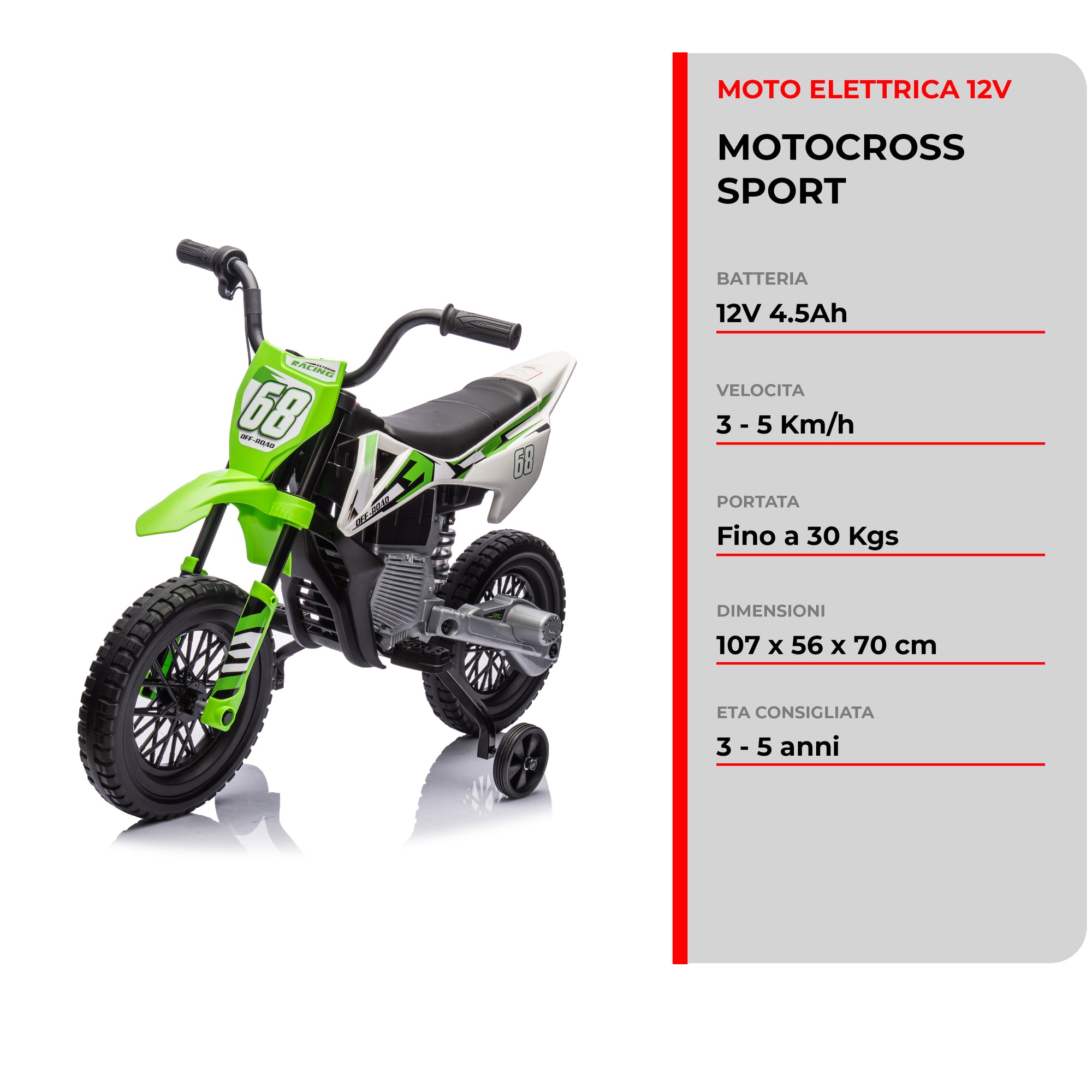 Motocross Sport 12V · 3-5 años