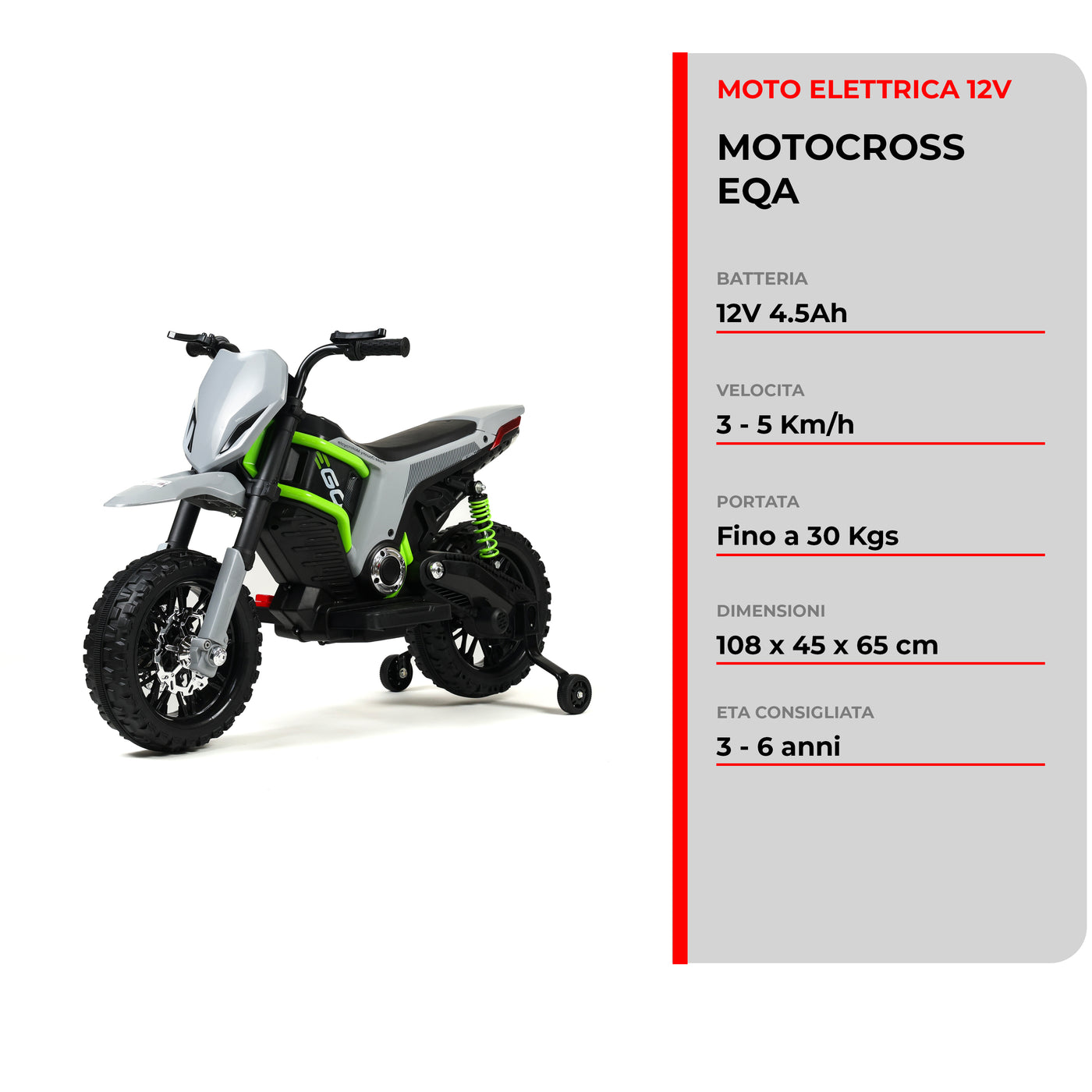 Motocross EQA 12V · 3-6 años