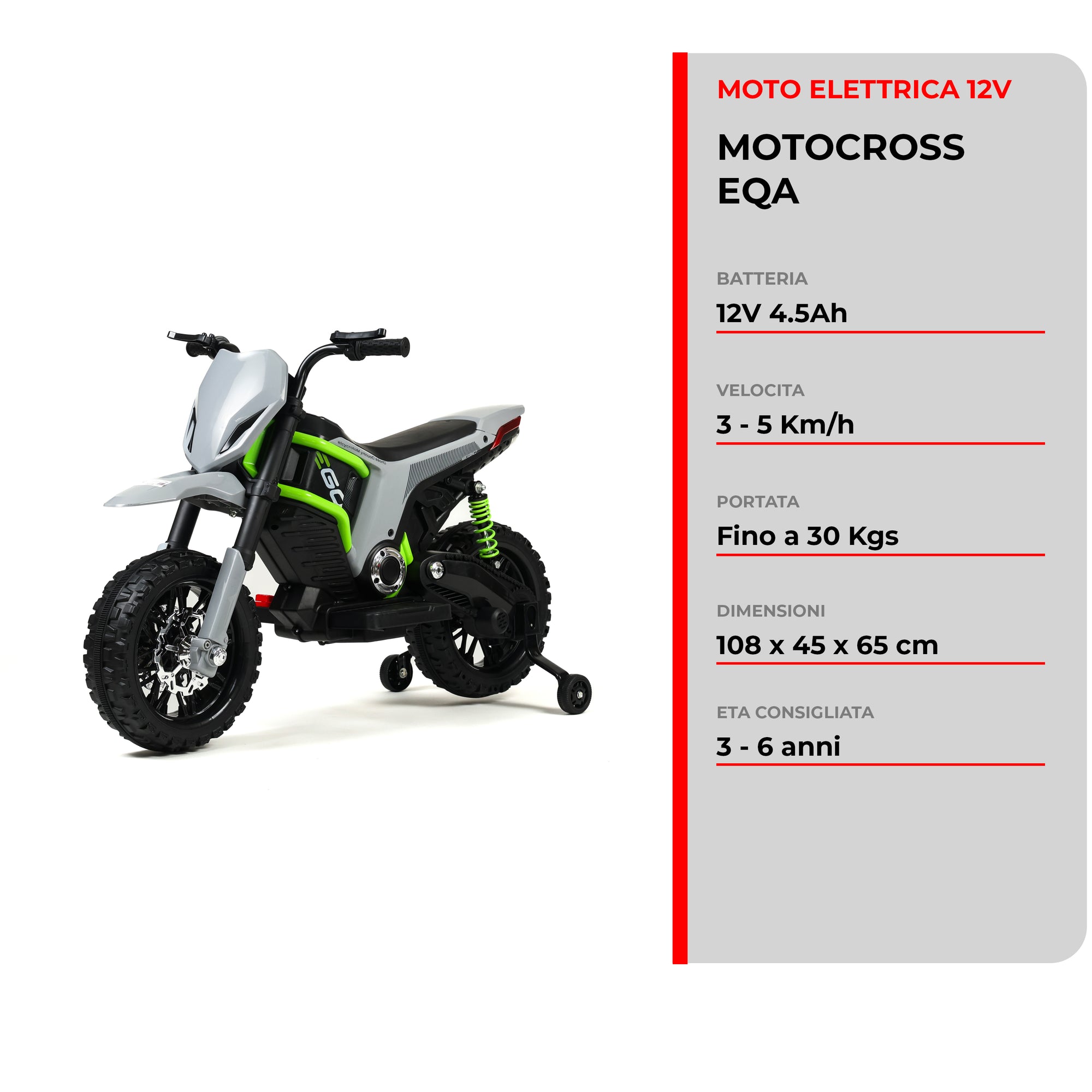 Motocross EQA 12V · 3-6 años