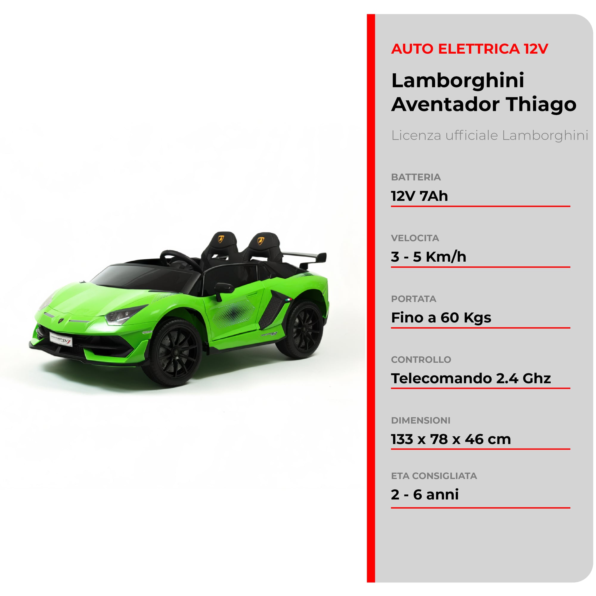 Lamborghini Aventador Thiago 12V · 3-8 ans