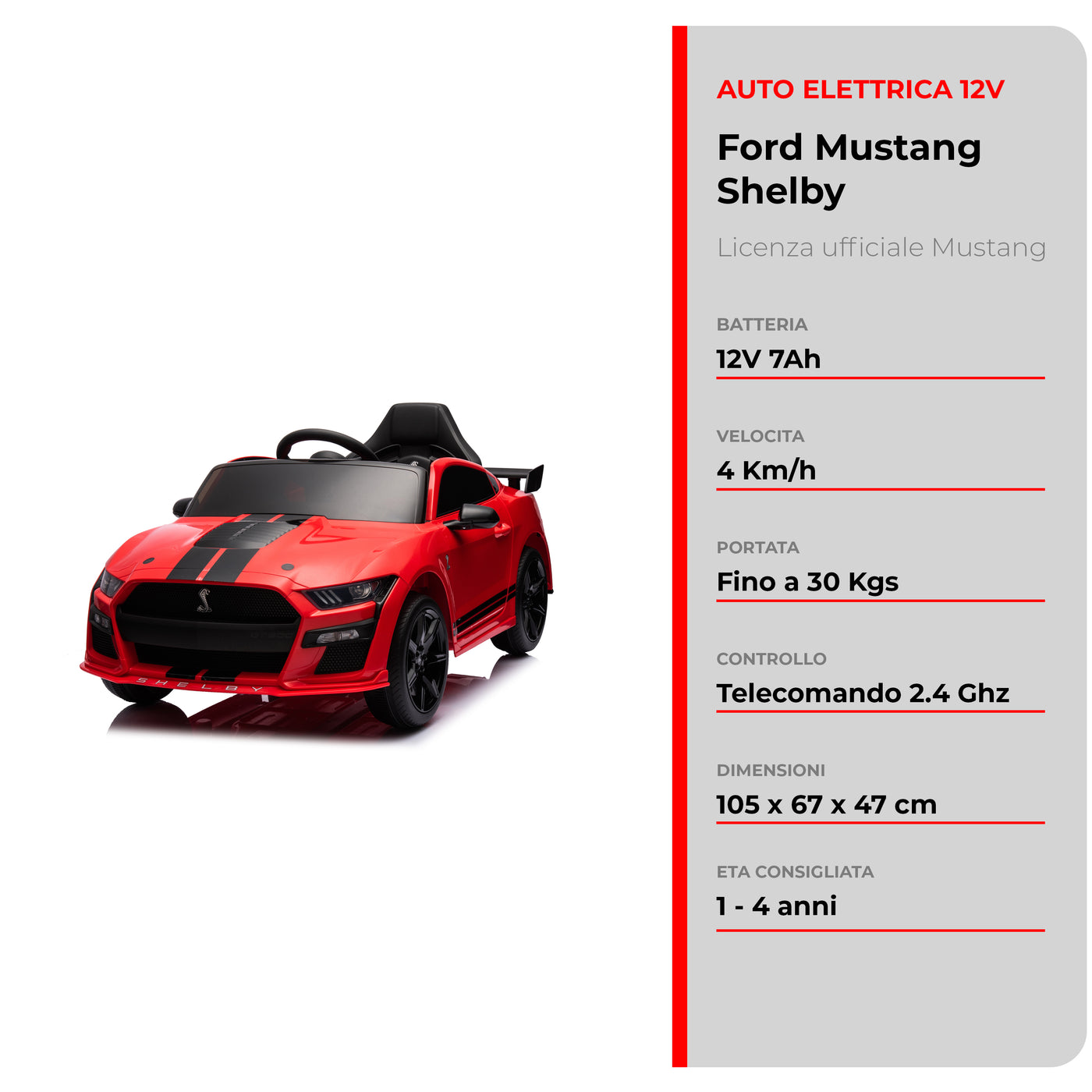 Ford Mustang Shelby GT500 12V · 1-4 Jahre