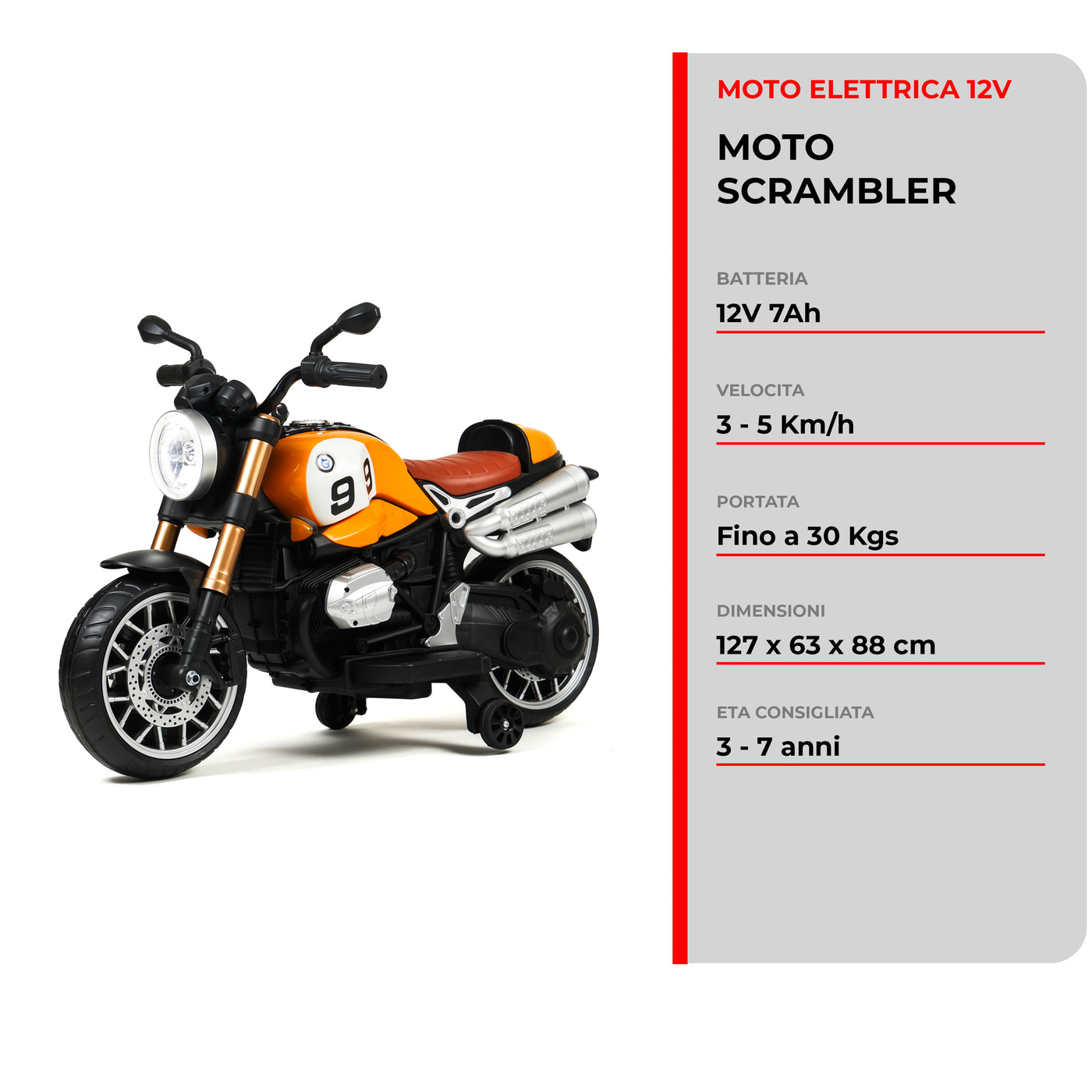 Motorrad Scrambler 12V · 3-7 Jahre