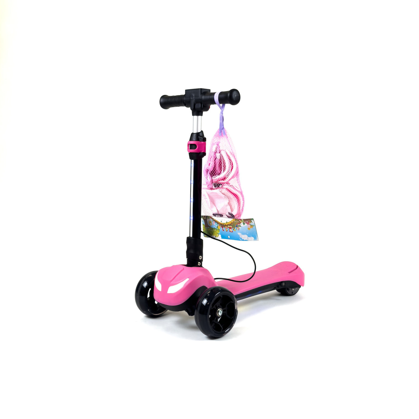 Monopattino 3 Ruote rosa - ginocchiere e gomitiere incluse, nello stesso colore