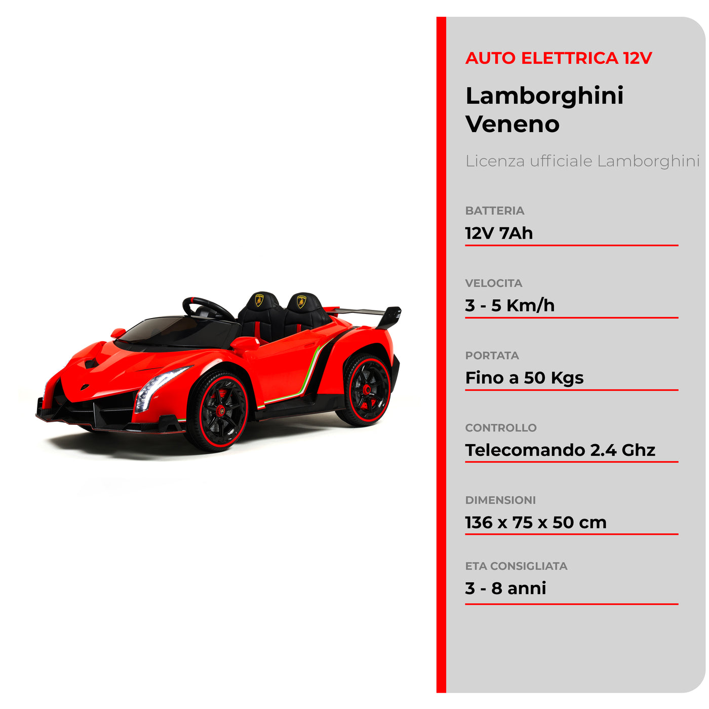 Lamborghini Veneno 12V · 3-8 ans